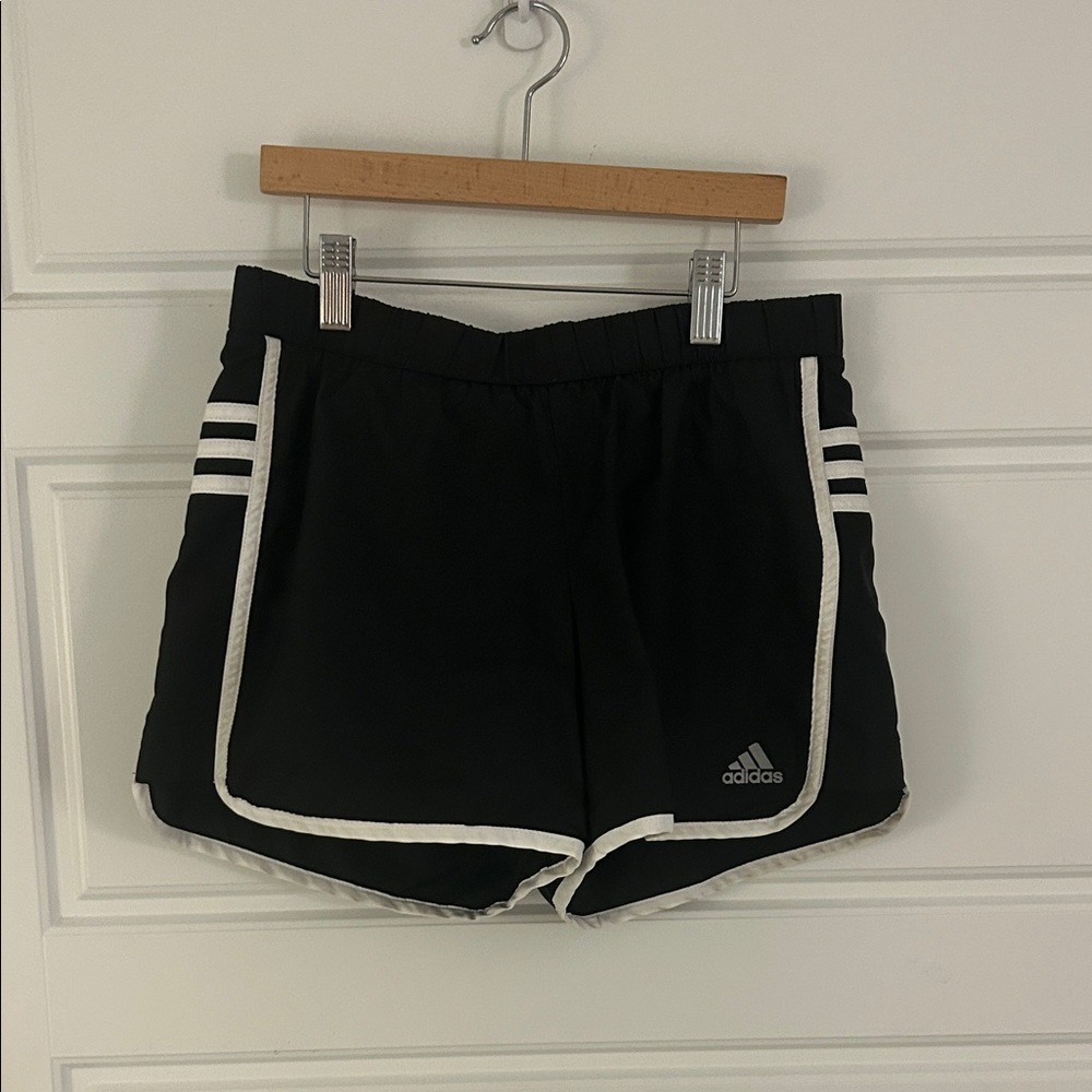 Adidas Black Shorts with White Accents